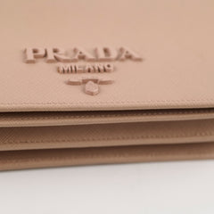 Prada Saffiano Wallet on Chain WOC Dusty Pink