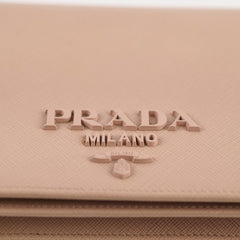 Prada Saffiano Wallet on Chain WOC Dusty Pink