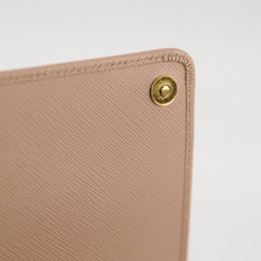 Prada Saffiano Wallet on Chain WOC Dusty Pink