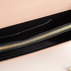 Prada Saffiano Wallet on Chain WOC Dusty Pink