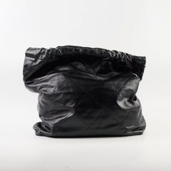 Chanel 22 Calfskin Large GHW Black Microchip