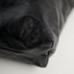 Chanel 22 Calfskin Large GHW Black Microchip