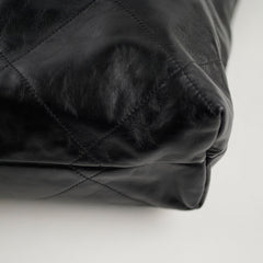 Chanel 22 Calfskin Large GHW Black Microchip