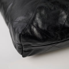 Chanel 22 Calfskin Large GHW Black Microchip