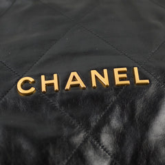 Chanel 22 Calfskin Large GHW Black Microchip