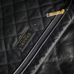 Chanel 22 Calfskin Large GHW Black Microchip