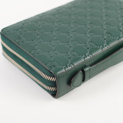 Gucci Guccissima Leather Travel Wallet Green