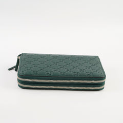 Gucci Guccissima Leather Travel Wallet Green
