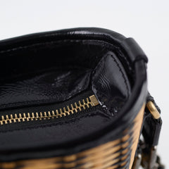 Chanel Small Raffia Gabrielle Bag Black/Brown 2019