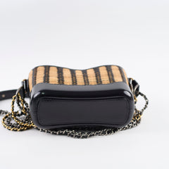 Chanel Small Raffia Gabrielle Bag Black/Brown 2019