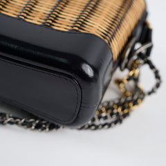 Chanel Small Raffia Gabrielle Bag Black/Brown 2019