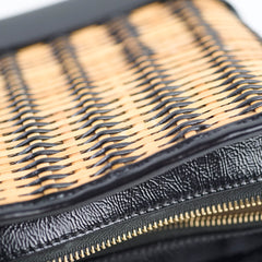 Chanel Small Raffia Gabrielle Bag Black/Brown 2019