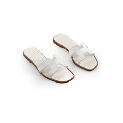 Hermes Oran Sandals Blanc Size 36.5