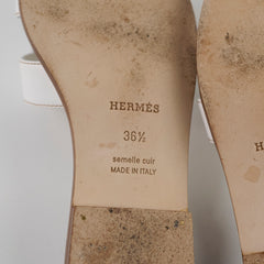 Hermes Oran Sandals Blanc Size 36.5