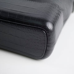 Chanel Gabrielle Large Croc Embossed Bag Black