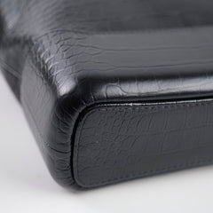 Chanel Gabrielle Large Croc Embossed Bag Black