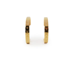 Louis Vuitton Nanogram Hoop Earrings Yellow Gold Plated Costume Jewellery