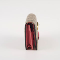 Gucci GG Surpreme Monogram Face Wallet Beige/Pink