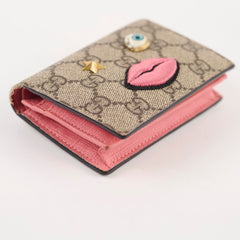 Gucci GG Surpreme Monogram Face Wallet Beige/Pink