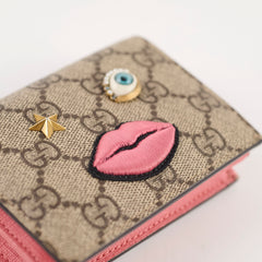 Gucci GG Surpreme Monogram Face Wallet Beige/Pink