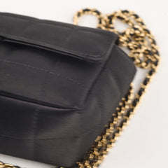 Chanel Chocolate Bar Mini Flap Black Satin