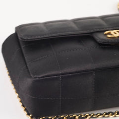 Chanel Chocolate Bar Mini Flap Black Satin