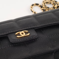 Chanel Chocolate Bar Mini Flap Black Satin