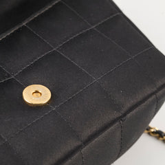 Chanel Chocolate Bar Mini Flap Black Satin