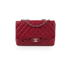 Chanel Single Flap Jumbo Red Caviar SHW 13 series