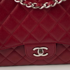 Chanel Single Flap Jumbo Red Caviar SHW 13 series