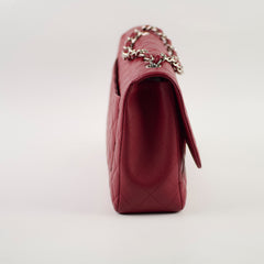 Chanel Single Flap Jumbo Red Caviar SHW 13 series