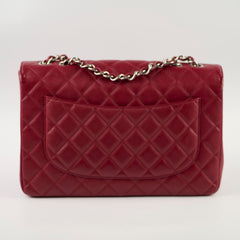 Chanel Single Flap Jumbo Red Caviar SHW 13 series