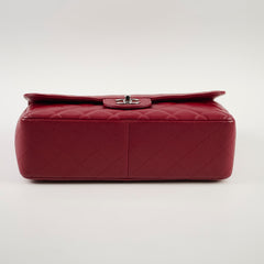 Chanel Single Flap Jumbo Red Caviar SHW 13 series