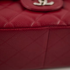Chanel Single Flap Jumbo Red Caviar SHW 13 series