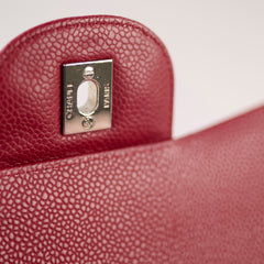 Chanel Single Flap Jumbo Red Caviar SHW 13 series