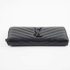 Saint Laurent Logo Long Wallet Black