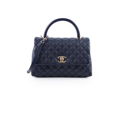 Chanel Medium Coco Handle Navy Caviar
