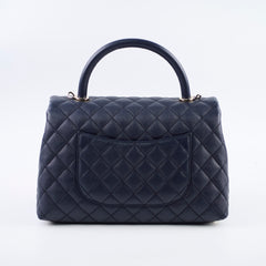 Chanel Medium Coco Handle Navy Caviar