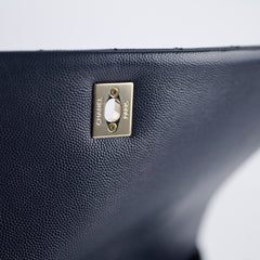 Chanel Medium Coco Handle Navy Caviar