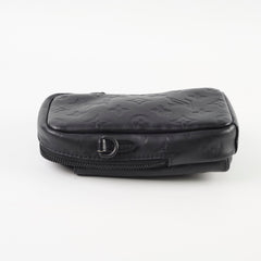 Louis Vuitton Men's Double Phone Pouch NM Monogram Shadow Black Microchip