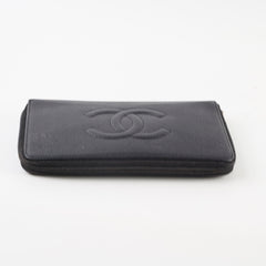 Chanel Caviar Zip Around Long Wallet Black Series 16