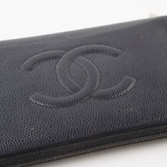 Chanel Caviar Zip Around Long Wallet Black Series 16