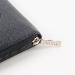 Chanel Caviar Zip Around Long Wallet Black Series 16