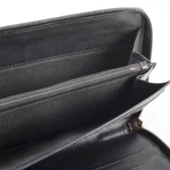 Chanel Caviar Zip Around Long Wallet Black Series 16