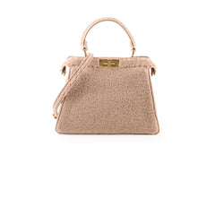 Fendi Curly Shearling Medium Peekaboo I SEE YOU Rosa Plaster