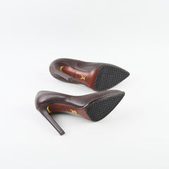 Louis Vuitton Leather Heels Brown Size 36.5