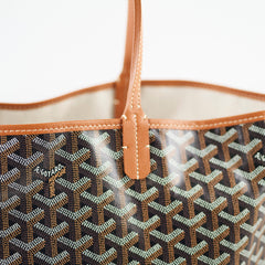 Goyard St Louis PM Black Tan Shoulder Bag