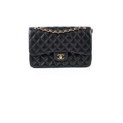 Chanel Caviar Jumbo Double Flap Black Series 24