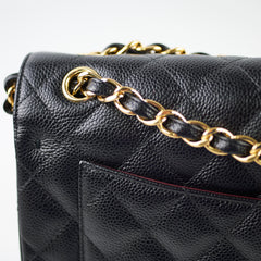 Chanel Caviar Jumbo Double Flap Black Series 24