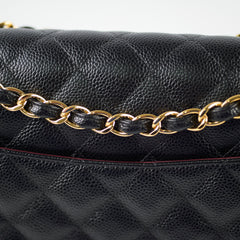 Chanel Caviar Jumbo Double Flap Black Series 24